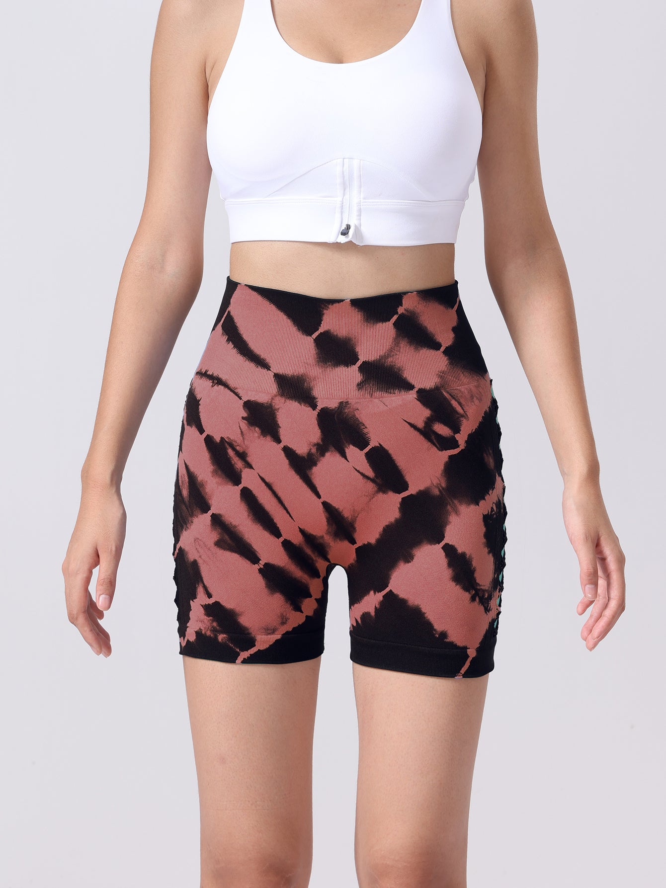 Women's Tie-dye Side Bow Hollow High Waist Hip Lifting Sports Fitness