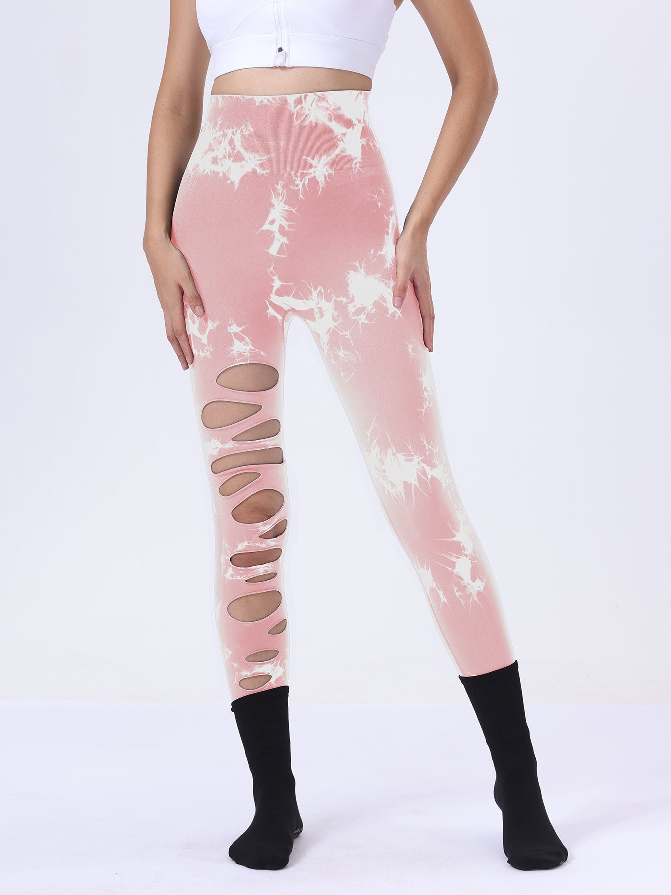 Butt Lifting Yoga Gym Athletic Pants, Hollow Out Sports Leggings