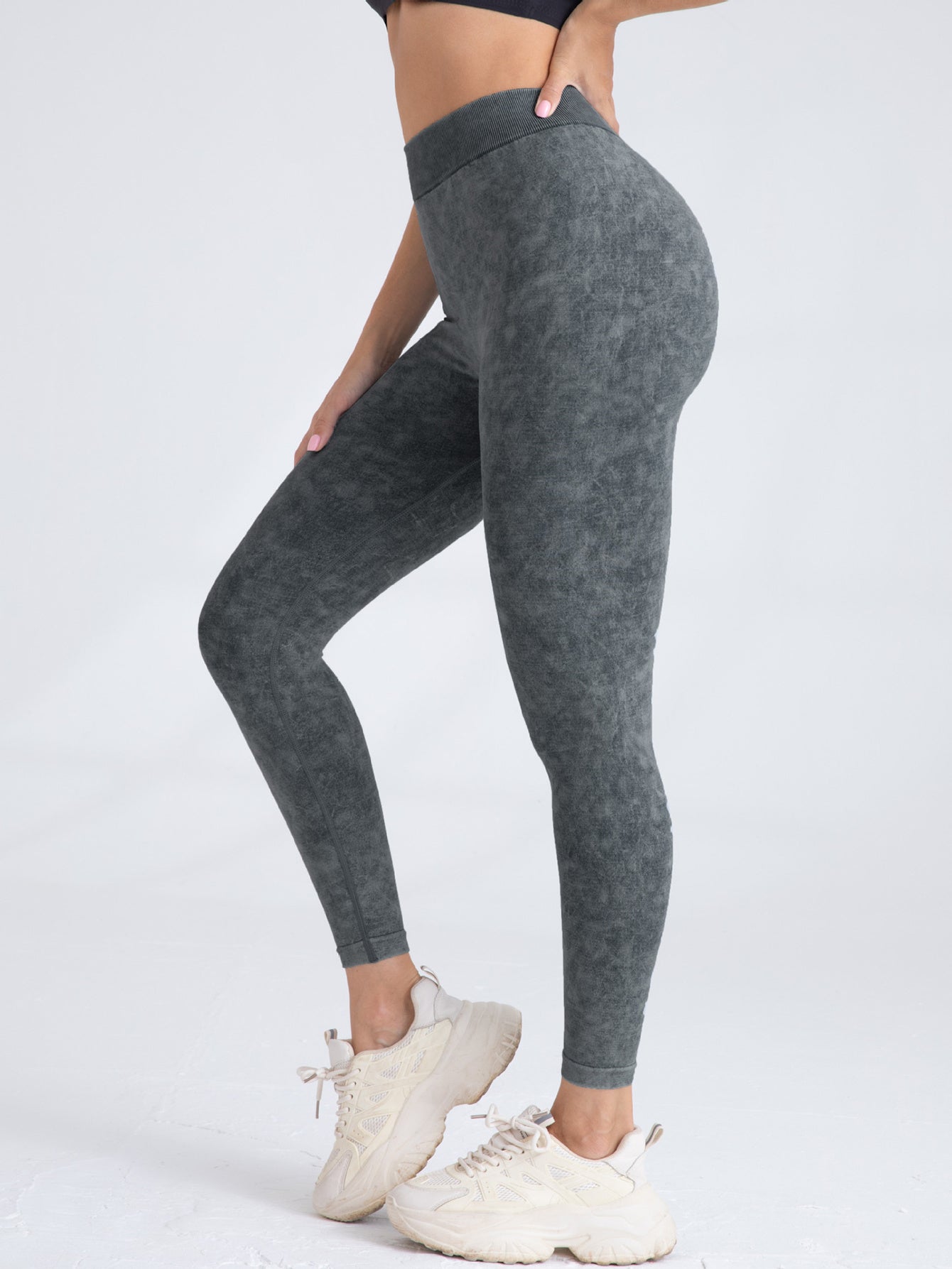 V-Back Scrunch Butt Workout Leggings, Women Seamless Gym Yoga