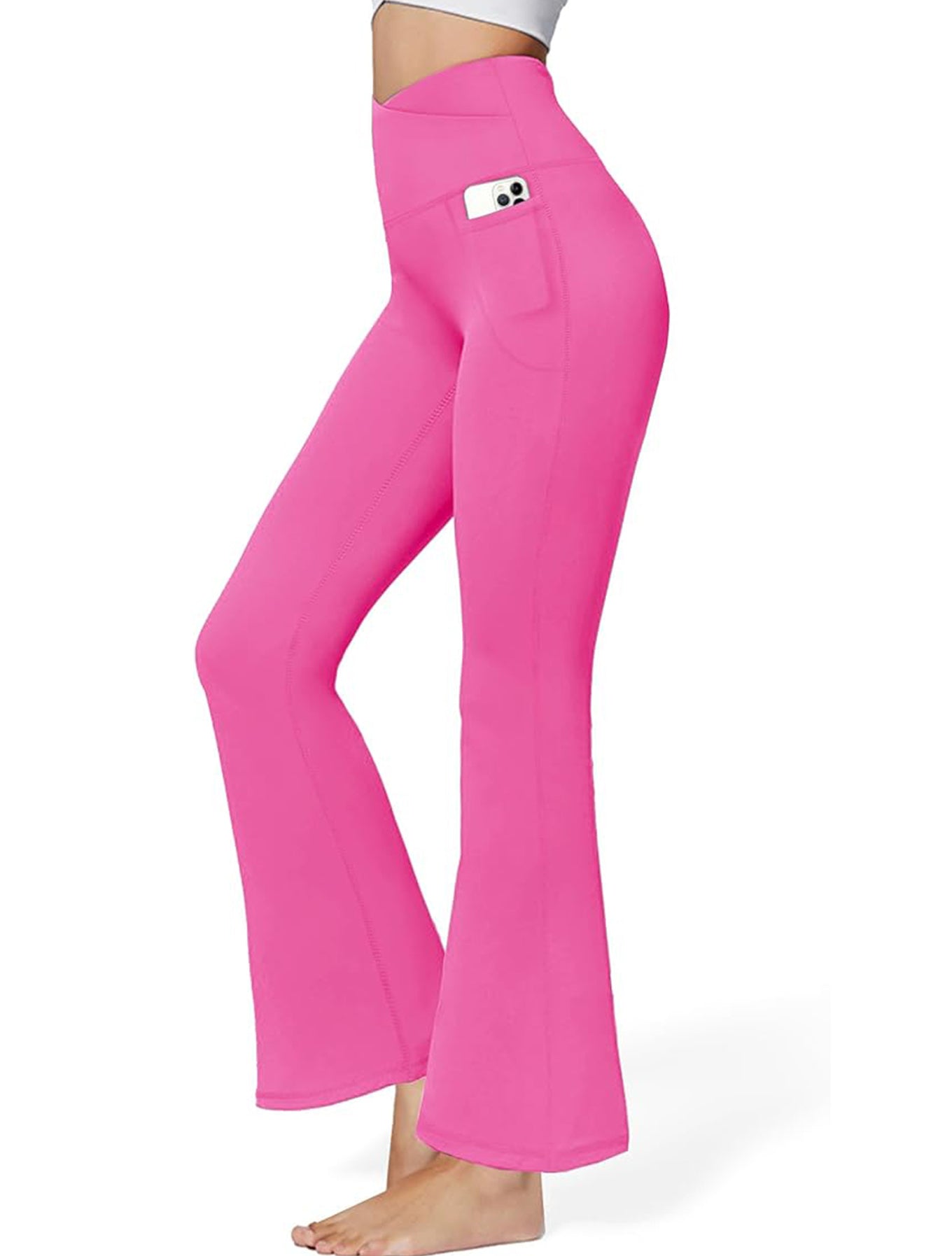 Flare Leggings For Women With Pockets - Crossover Gym Workout