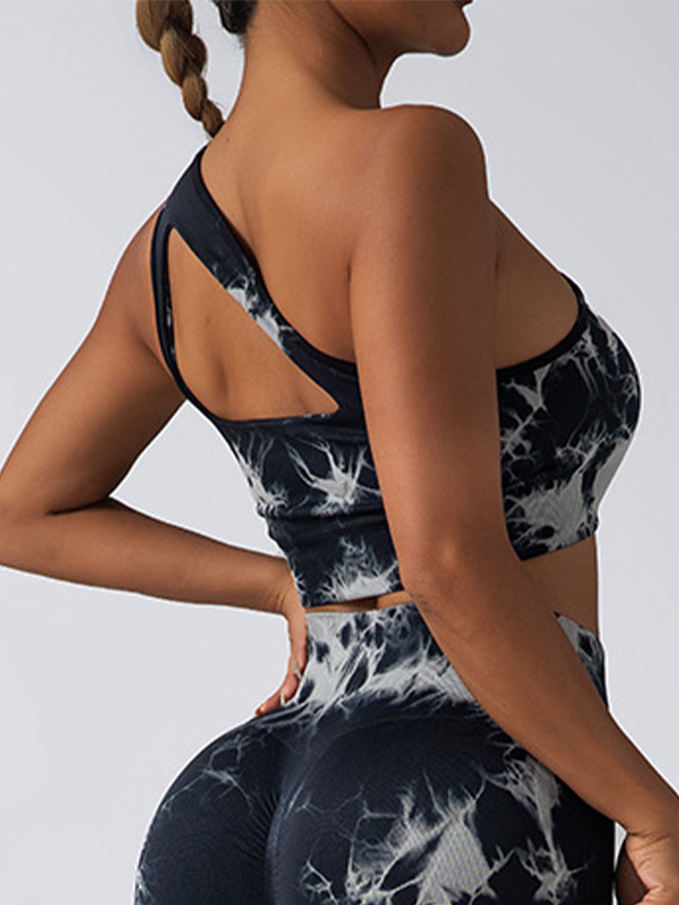 Seamless One Shoulder Sports Bra Leggings Gym