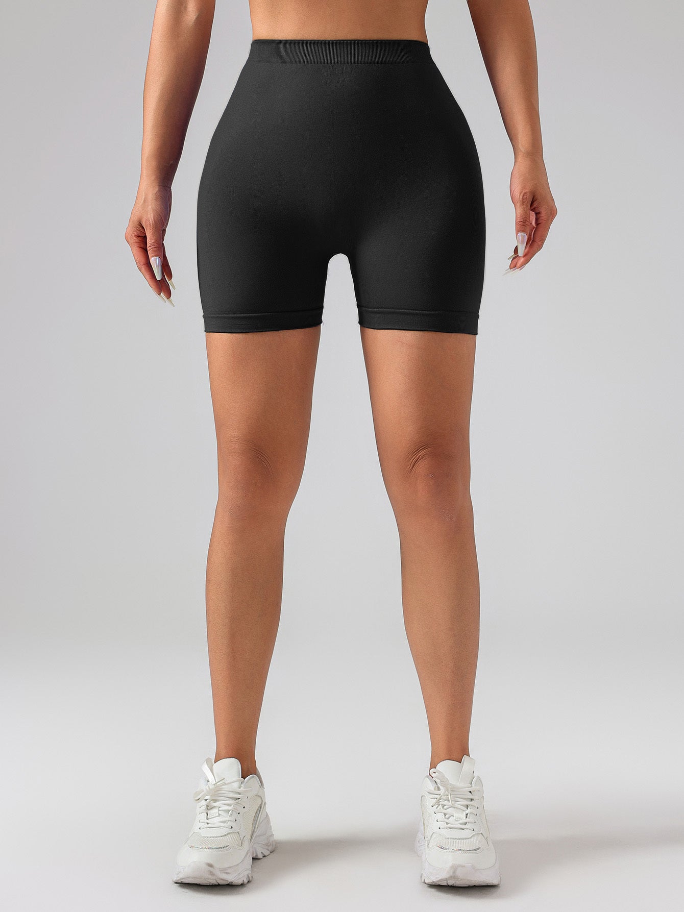Female V-shape Waist Scrunch Elastic Tight High-rise Shorts