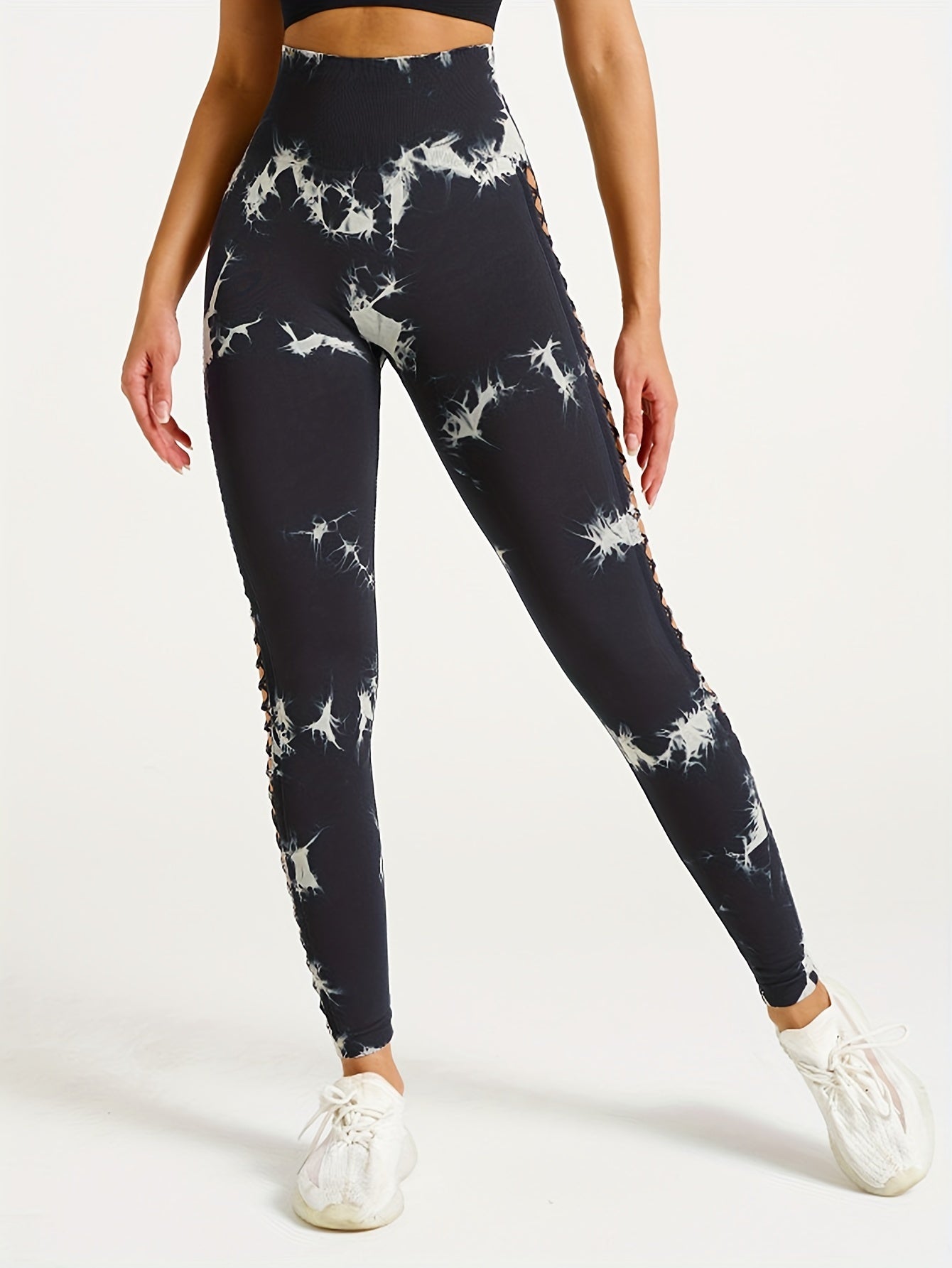 5 Pack Women's Tie-Dye Cutout Yoga Pants High-Waisted Leggings Women's