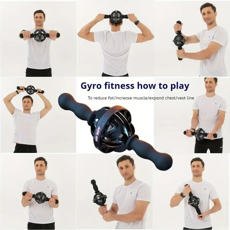 1pc Black Gyro Fitness Trainer Stainless Steel Core Wrist Forearm