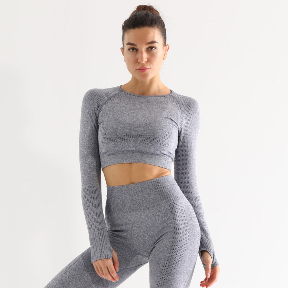 Wear Pants Yoga High Waist Suit Fitness Five-piece Hip