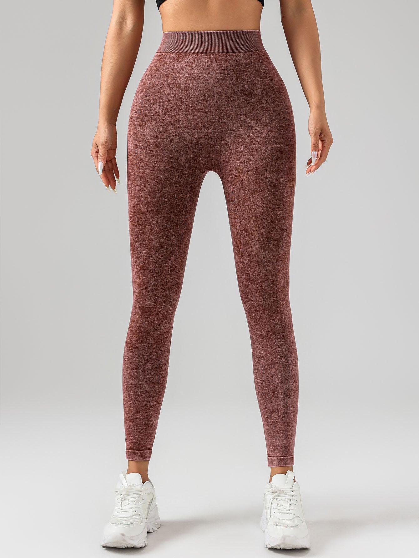 V-Back Scrunch Butt Workout Leggings, Women Seamless Gym Yoga