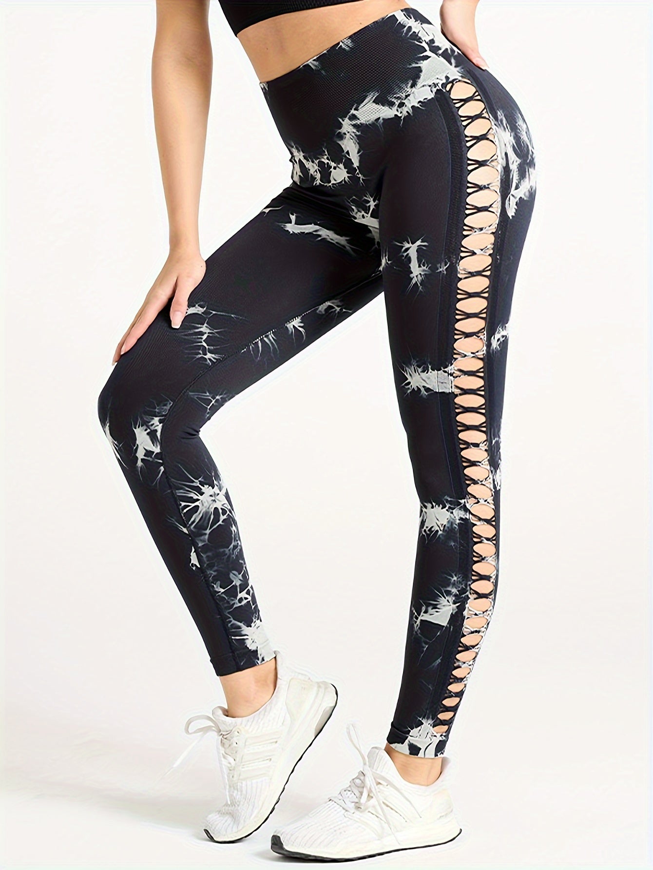 5 Pack Women's Tie-Dye Cutout Yoga Pants High-Waisted Leggings Women's