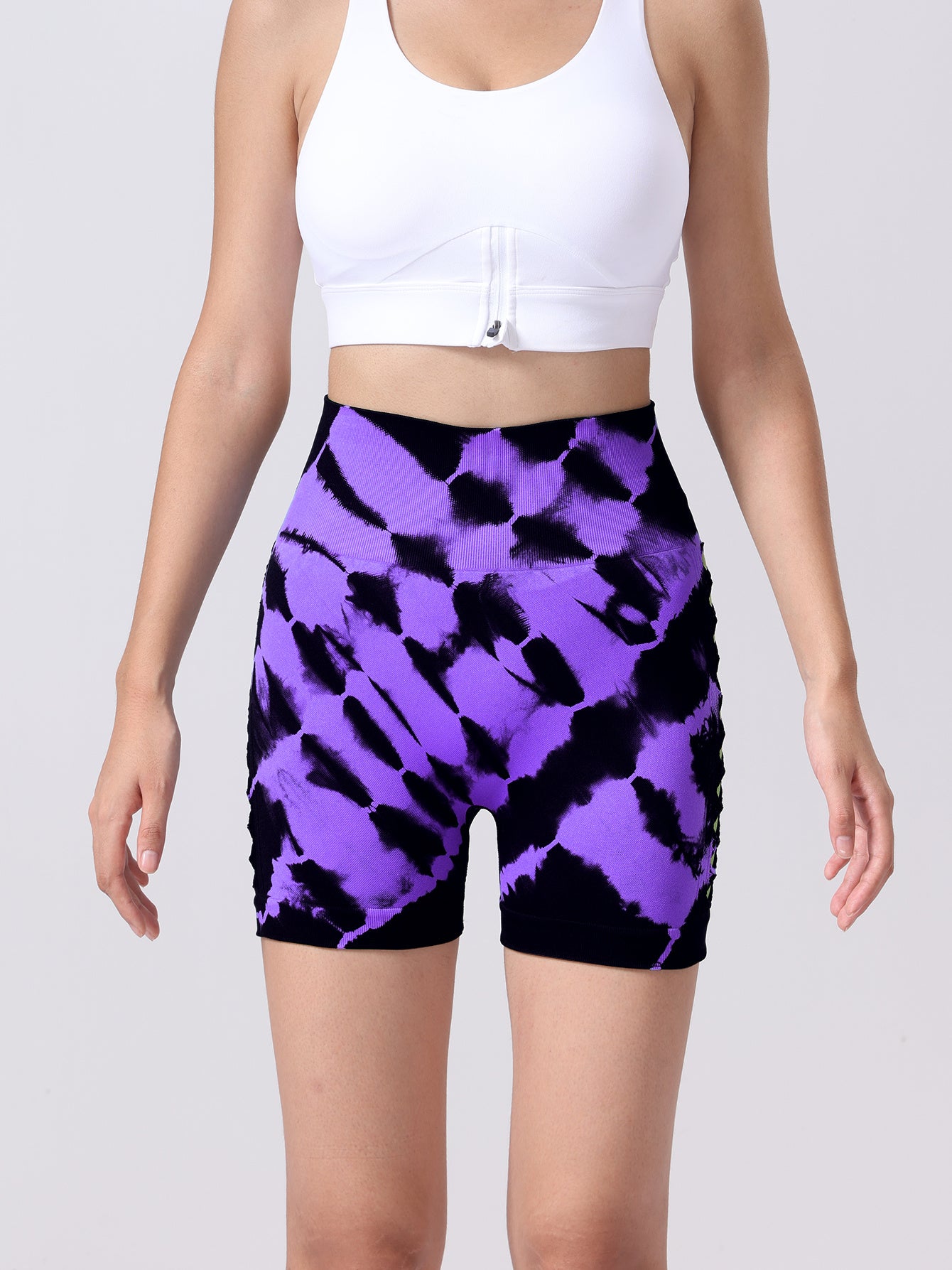Women's Tie-dye Side Bow Hollow High Waist Hip Lifting Sports Fitness