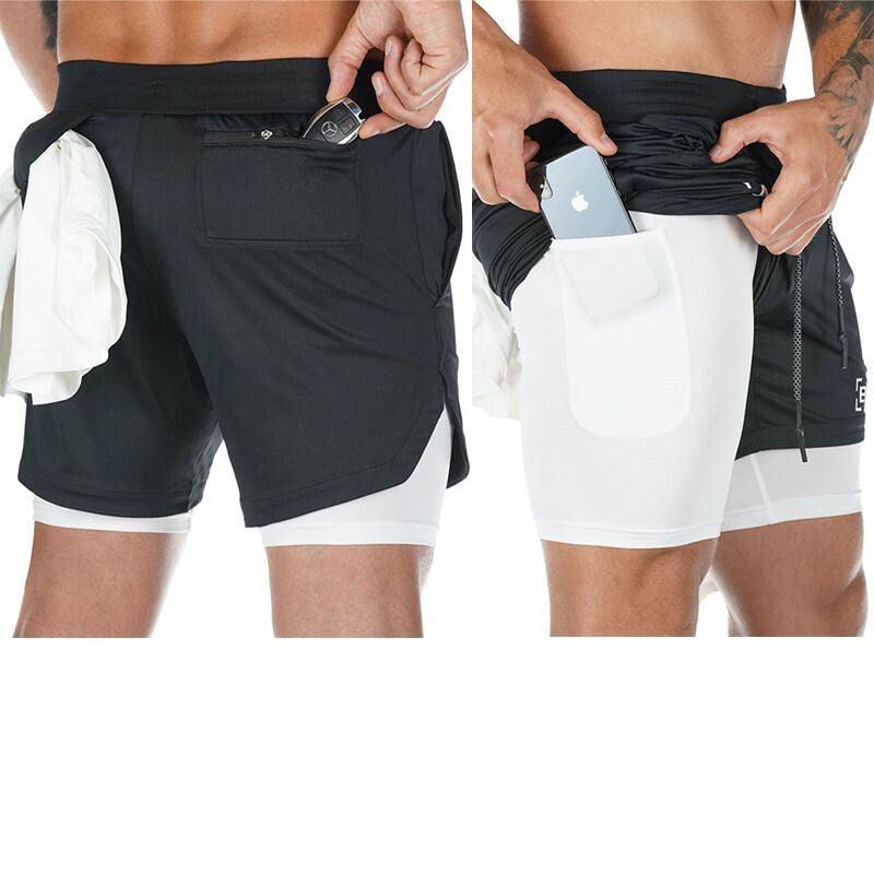 Men's Quick-drying Running Fitness Fake Two-piece