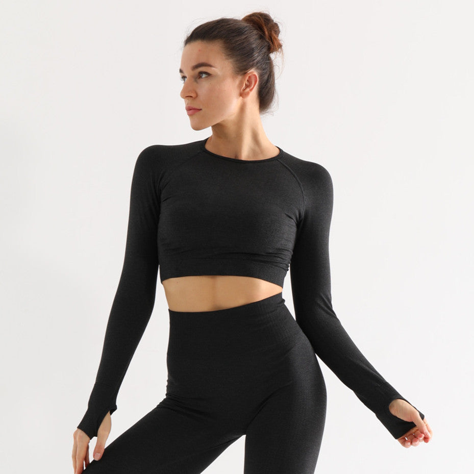 Wear Pants Yoga High Waist Suit Fitness Five-piece Hip