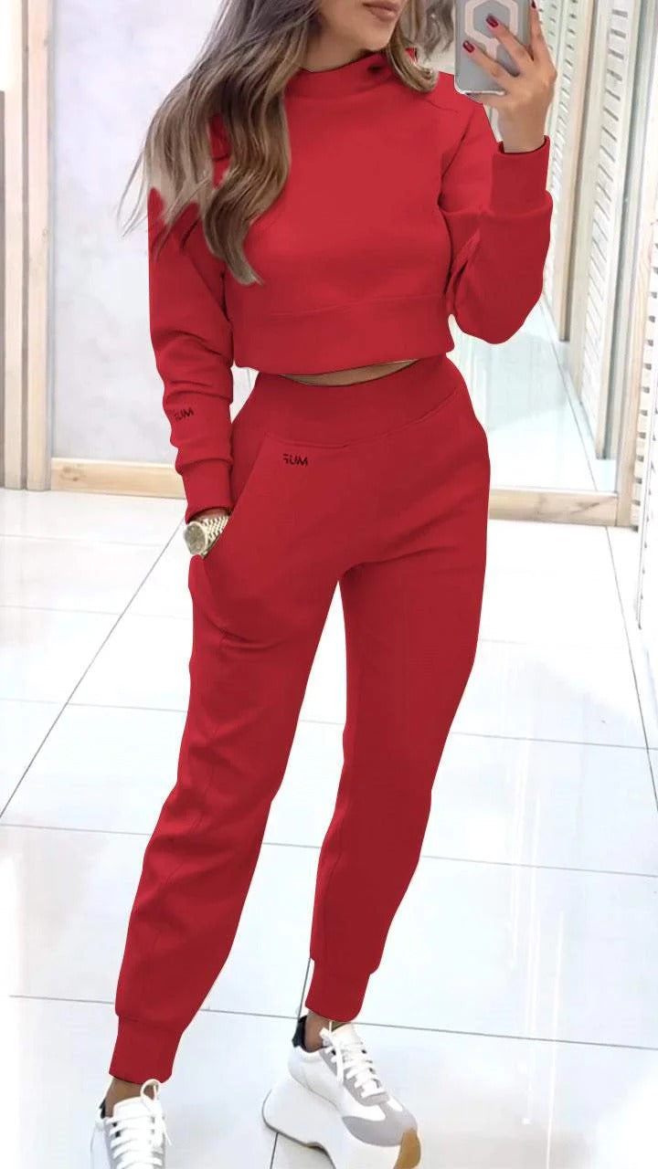 Stand Collar Sports Suit Fashion Pullover Trousers