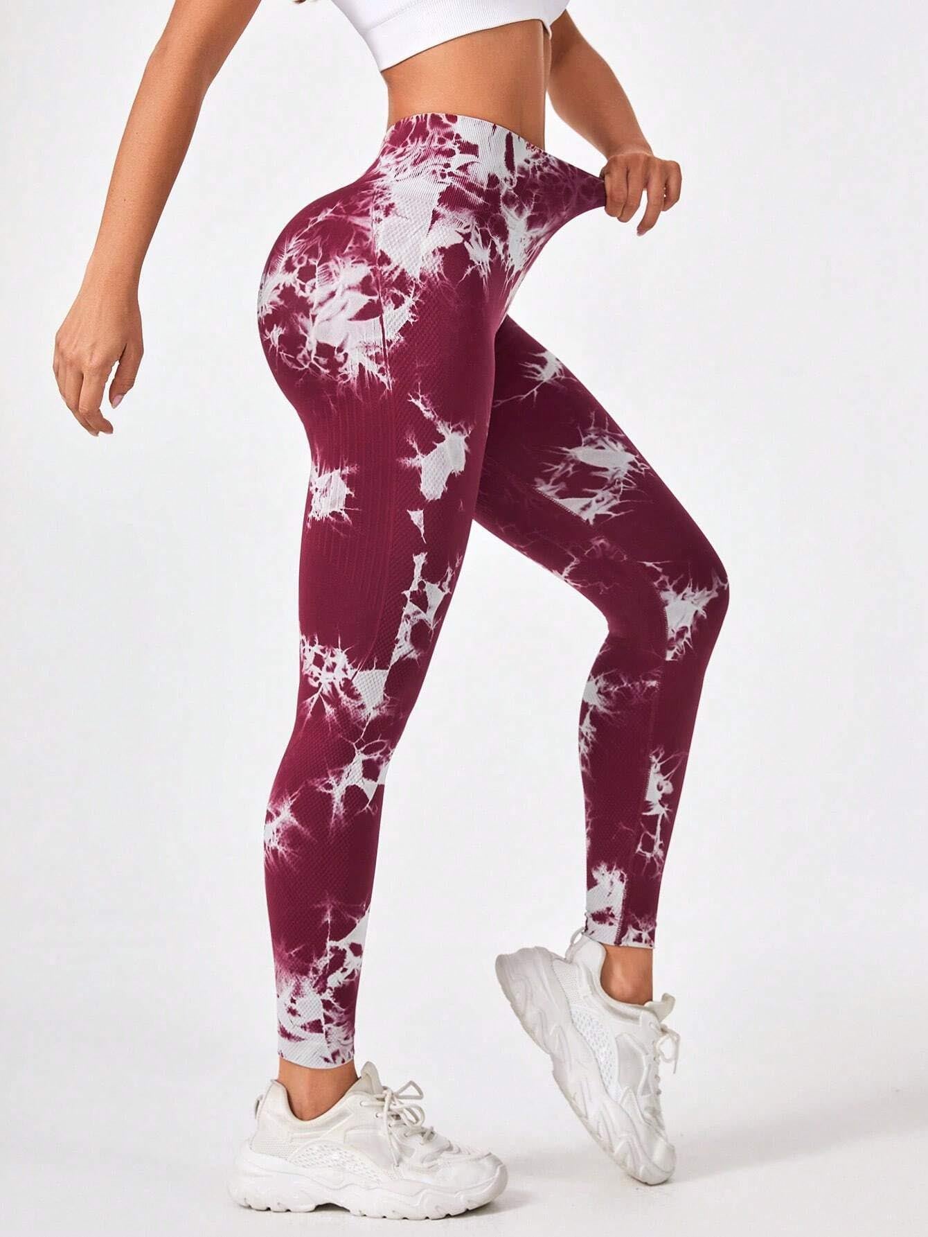 Tie Dye Workout Seamless Leggings For Women High Waist