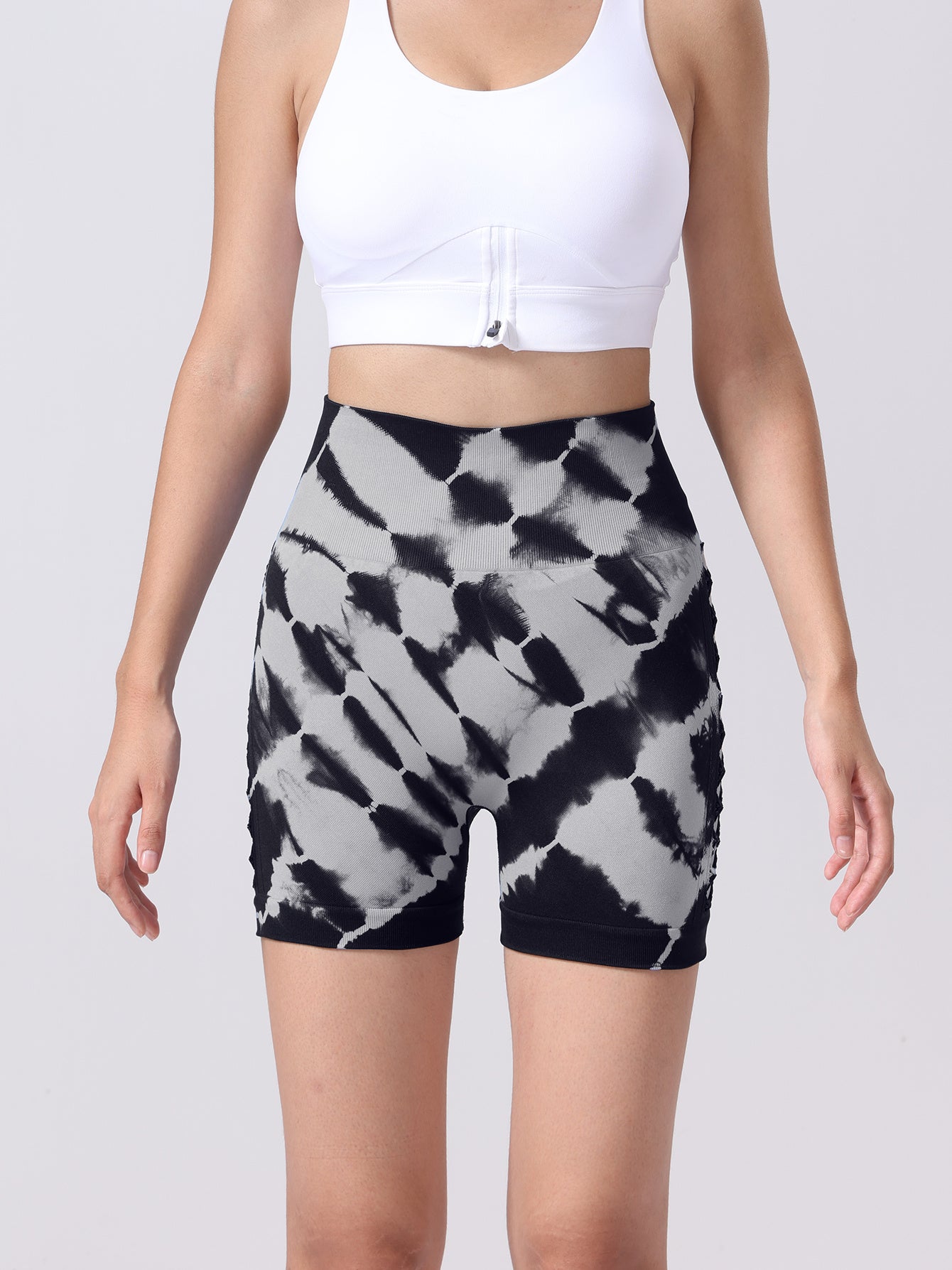 Women's Tie-dye Side Bow Hollow High Waist Hip Lifting Sports Fitness