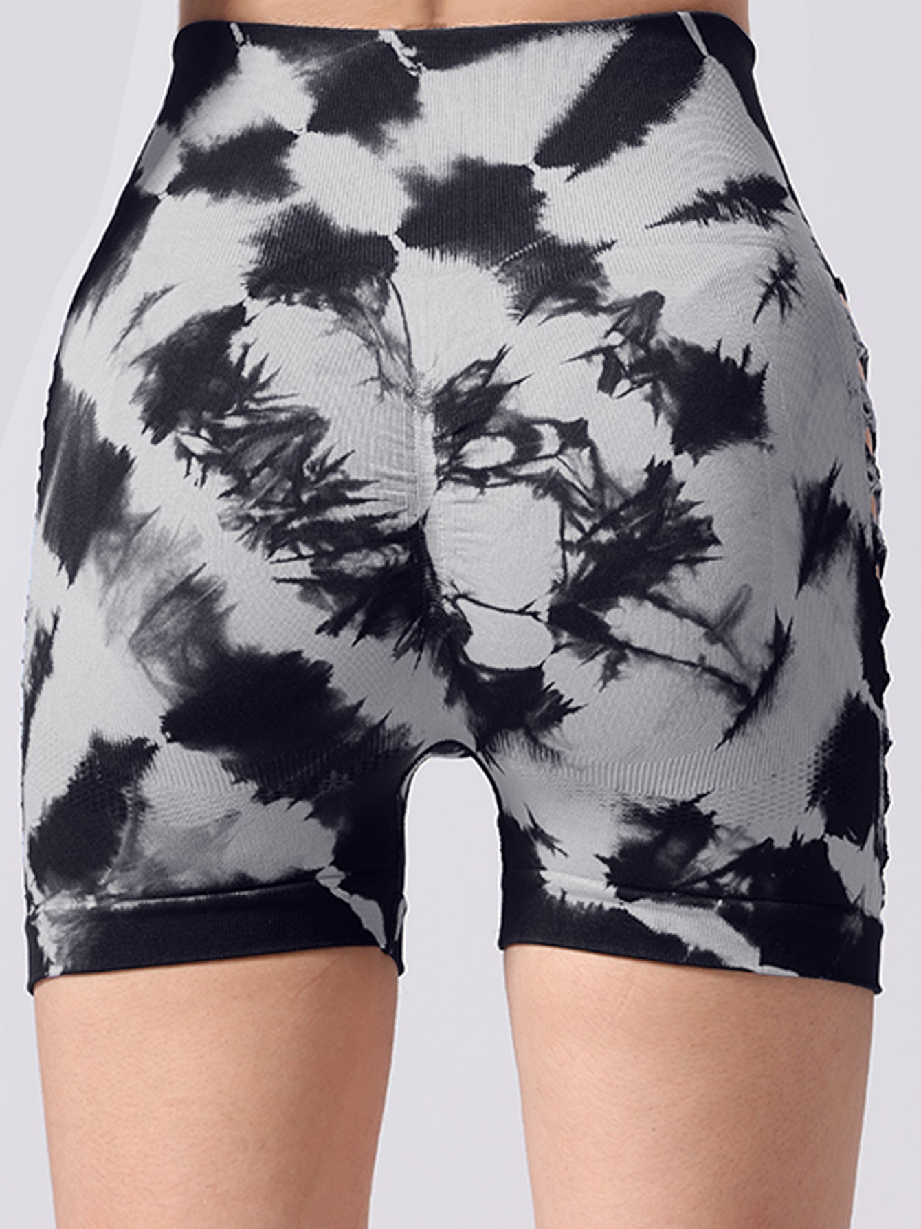 Women's Tie-dye Side Bow Hollow High Waist Hip Lifting Sports Fitness