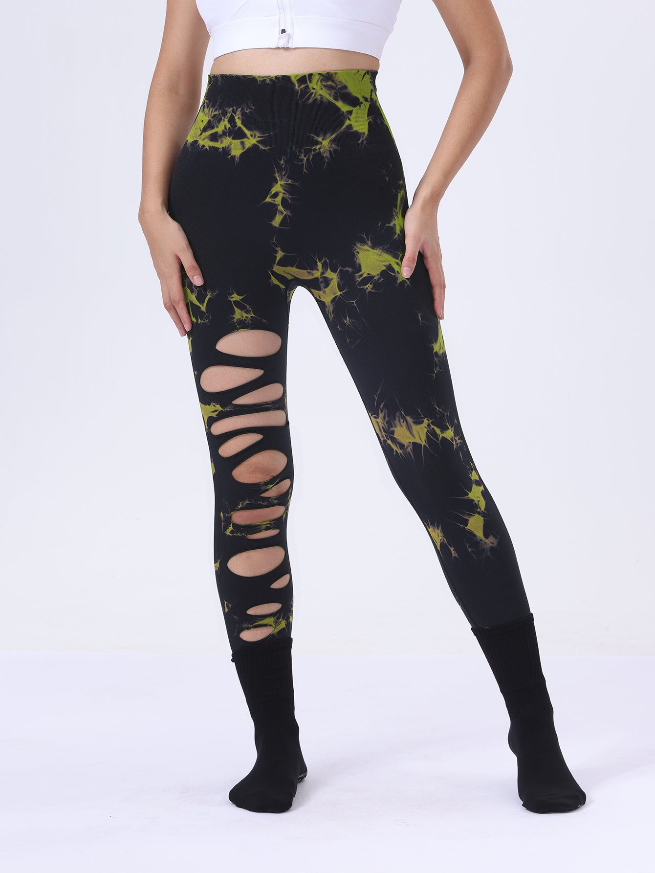 Butt Lifting Yoga Gym Athletic Pants, Hollow Out Sports Leggings