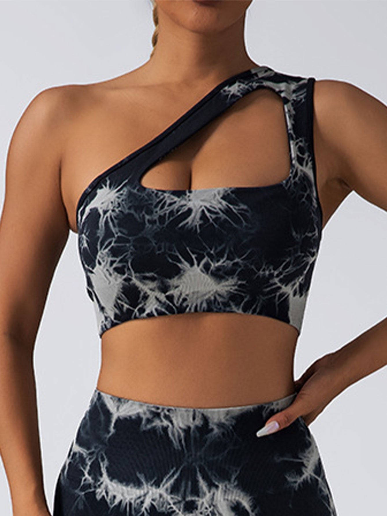 Seamless One Shoulder Sports Bra Leggings Gym