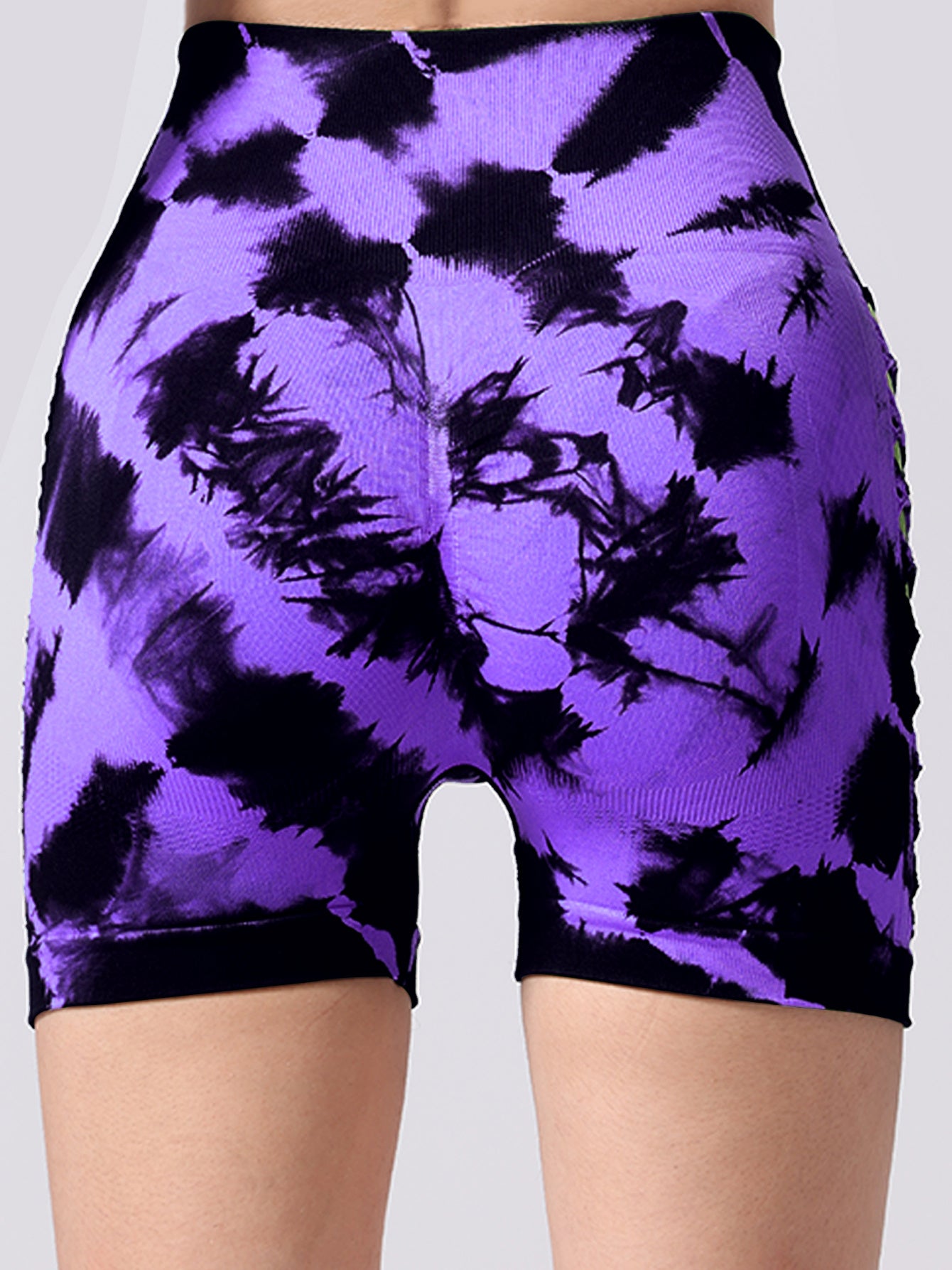Women's Tie-dye Side Bow Hollow High Waist Hip Lifting Sports Fitness