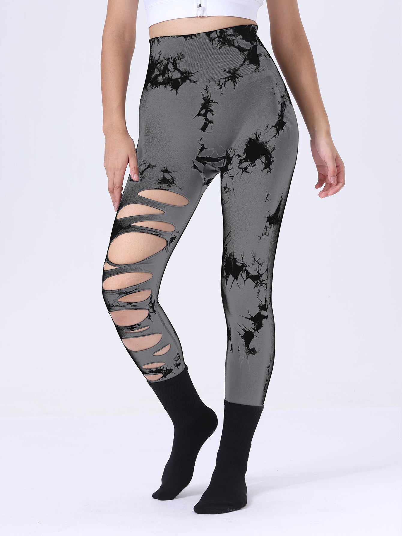 Butt Lifting Yoga Gym Athletic Pants, Hollow Out Sports Leggings