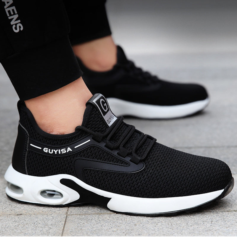 Black Sneakers Men Work Safety Shoes Lightweight For Gym