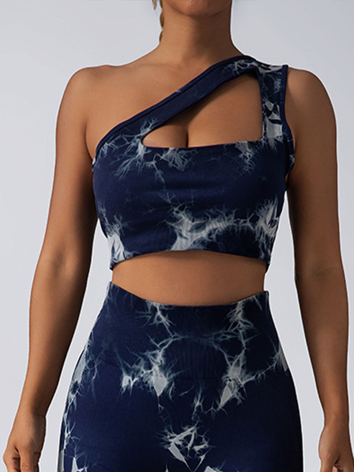 Seamless One Shoulder Sports Bra Leggings Gym
