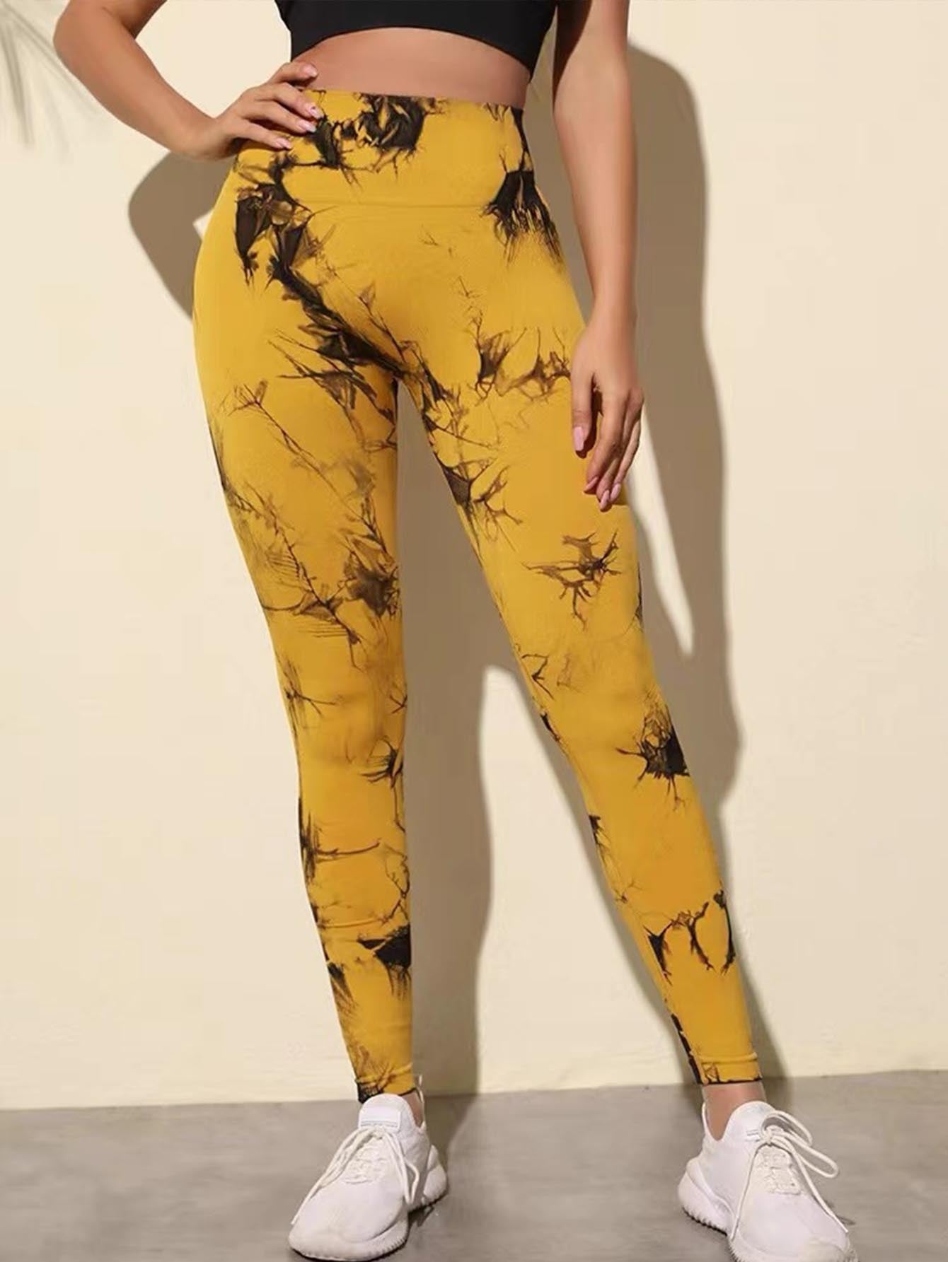 Tie Dye Workout Seamless Leggings For Women High Waist