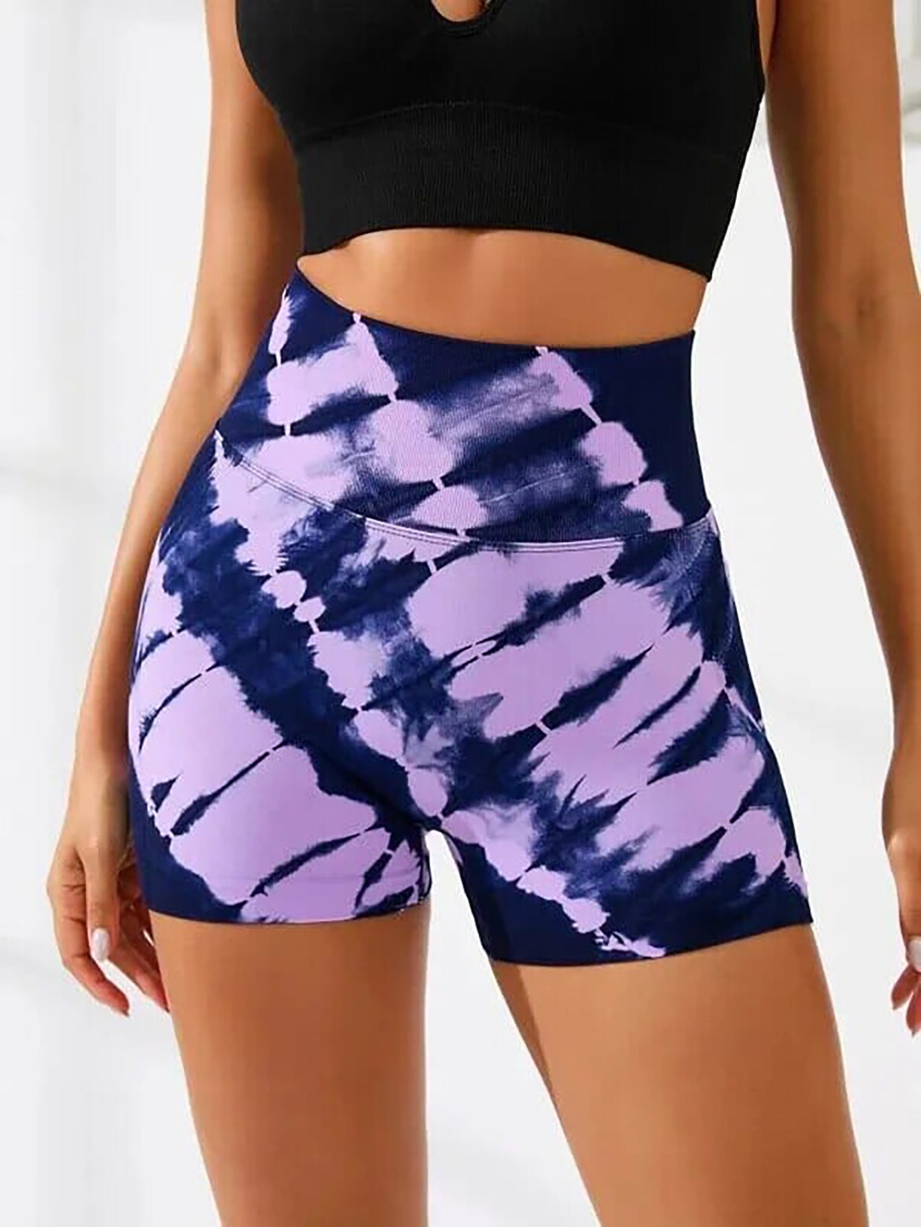 Tie Dye V-Back Yoga Biker Shorts Elevate Your Workout Style