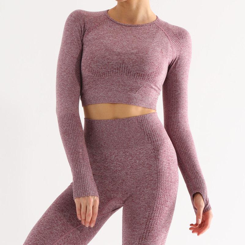 Wear Pants Yoga High Waist Suit Fitness Five-piece Hip