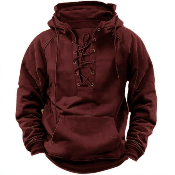 Ins Lace-up Hoodie Casual Sports Pocket Sweatshirt