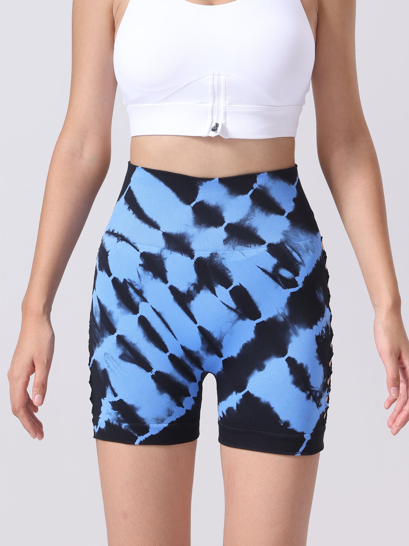 Women's Tie-dye Side Bow Hollow High Waist Hip Lifting Sports Fitness