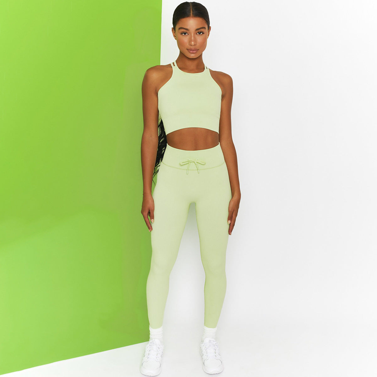 Tank Top Leggings Sports Yoga Suit Set