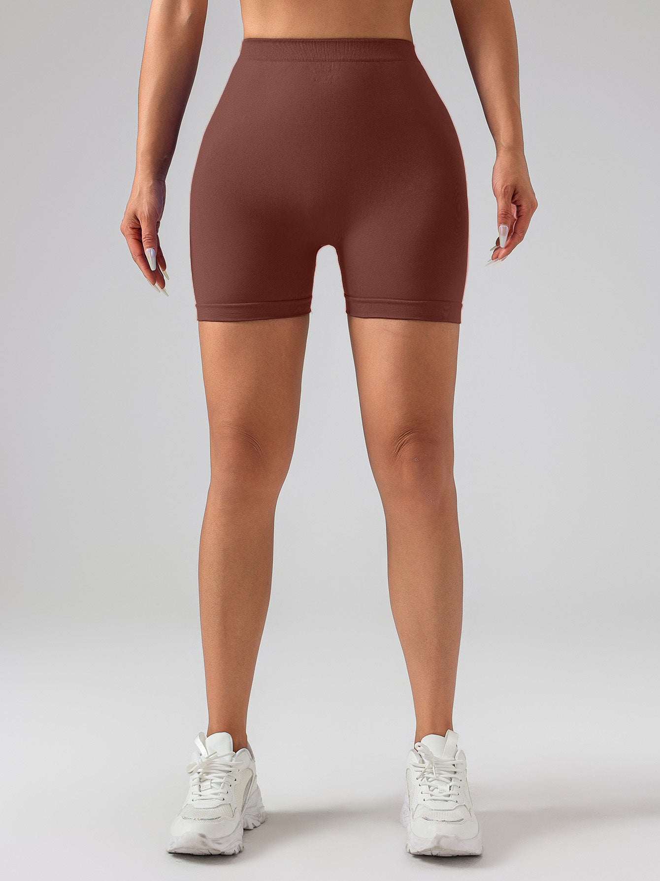 Female V-shape Waist Scrunch Elastic Tight High-rise Shorts