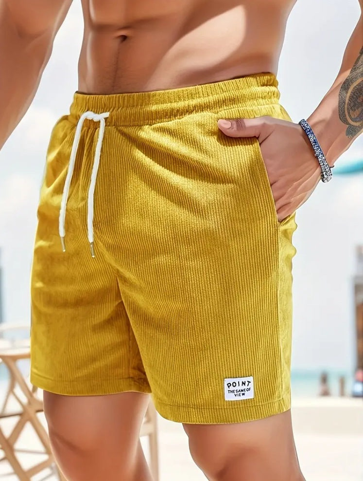 Lace-up Drawstring Shorts Summer Corduroy Sports Short