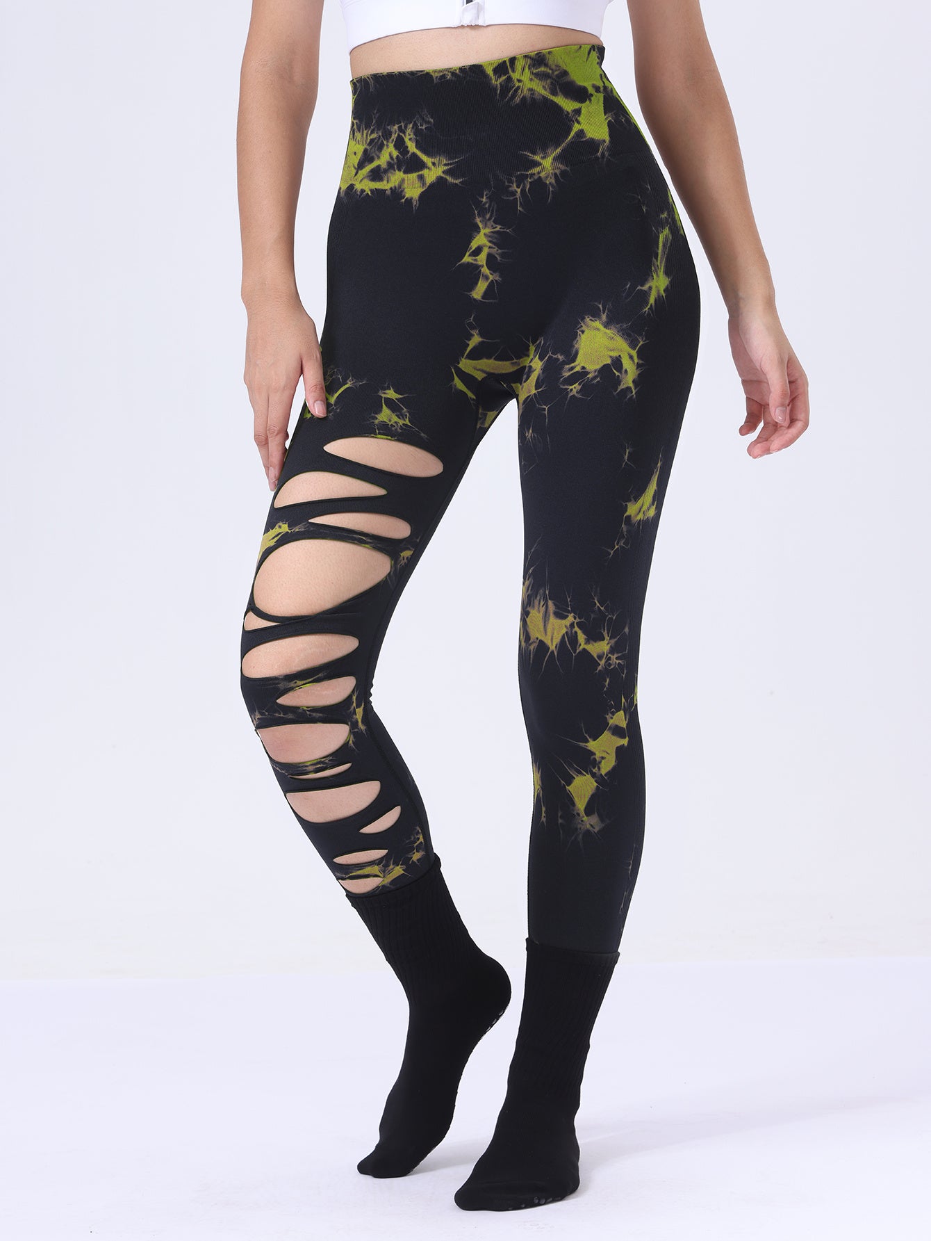 Butt Lifting Yoga Gym Athletic Pants, Hollow Out Sports Leggings