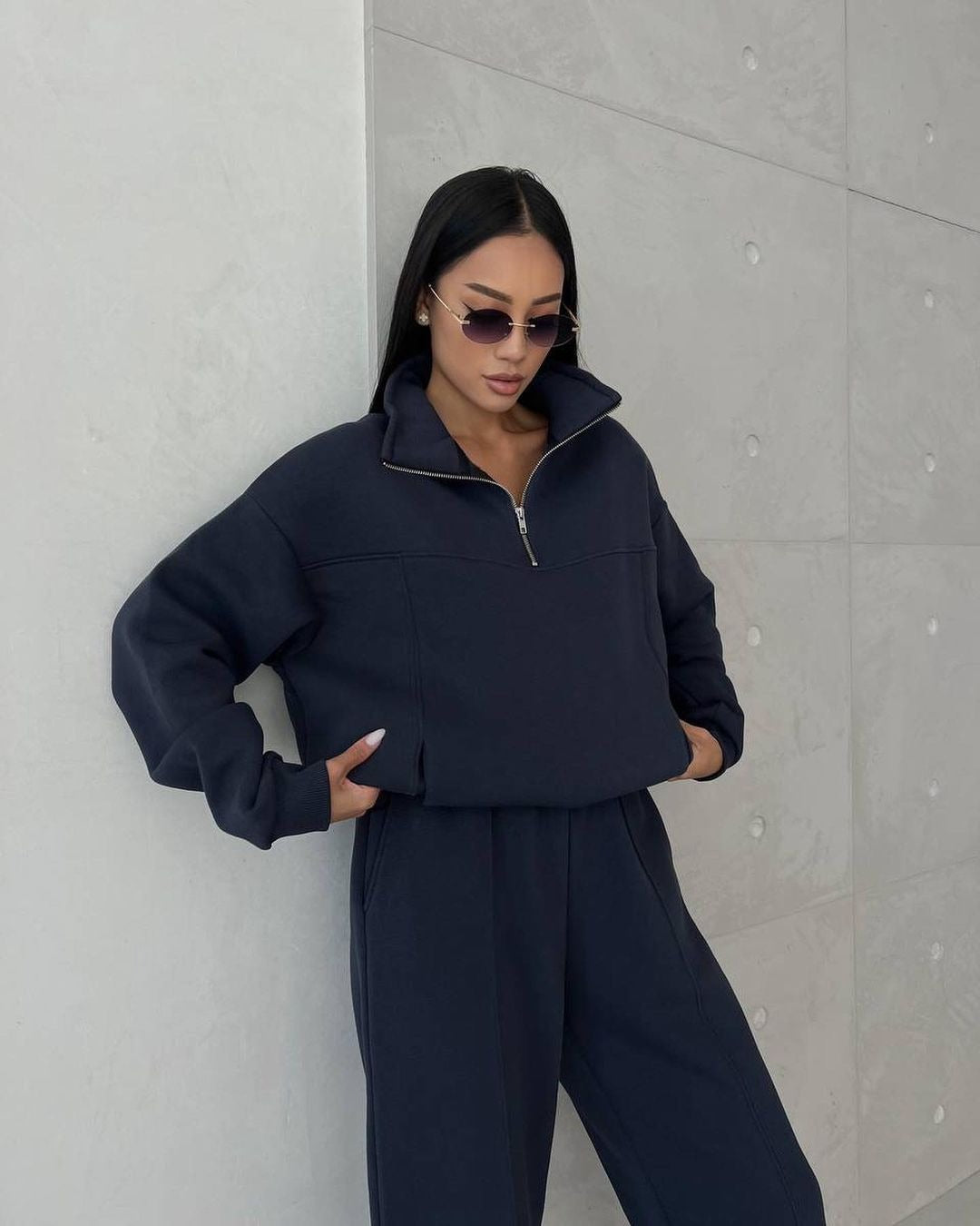 Y2K Winter Jogging Women Two Piece Set