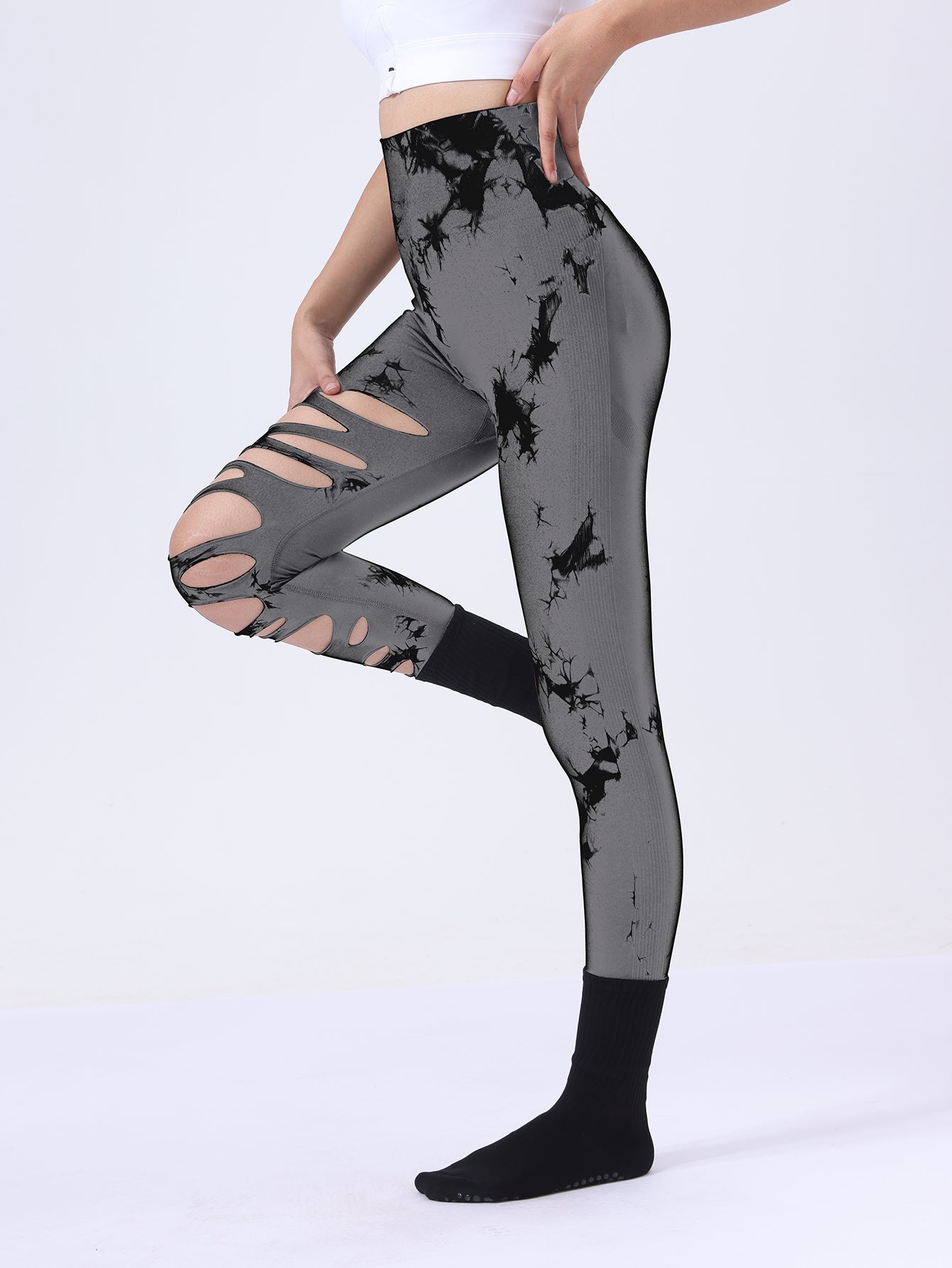 Butt Lifting Yoga Gym Athletic Pants, Hollow Out Sports Leggings