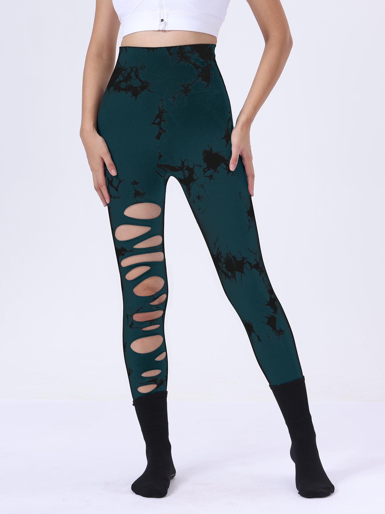 Butt Lifting Yoga Gym Athletic Pants, Hollow Out Sports Leggings