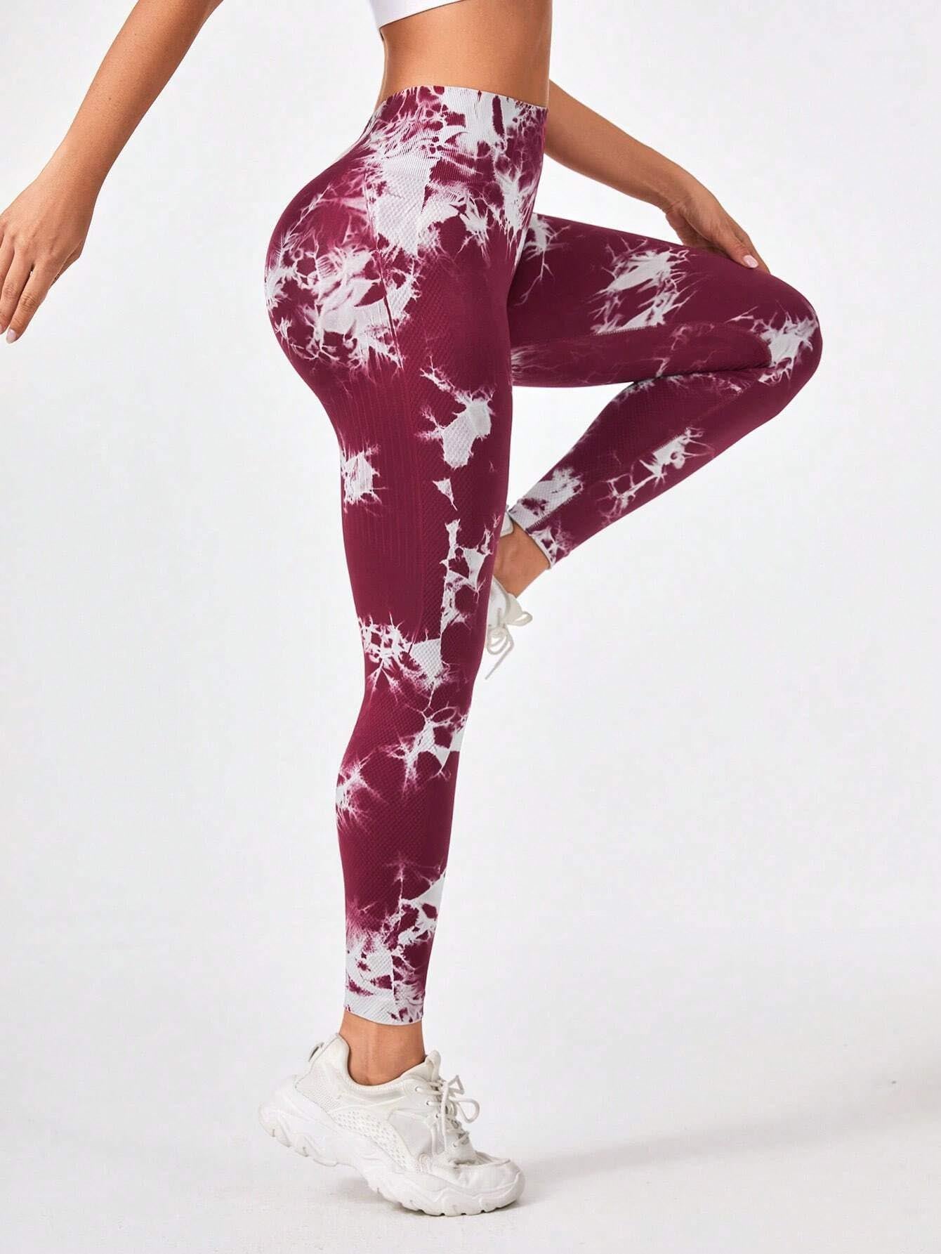 Tie Dye Workout Seamless Leggings For Women High Waist