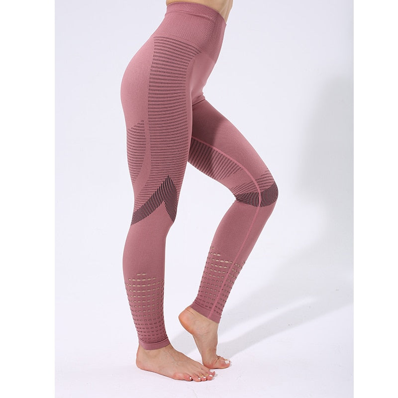 Hollow Yoga Leggings Women High Waist Push Up Sport Pants