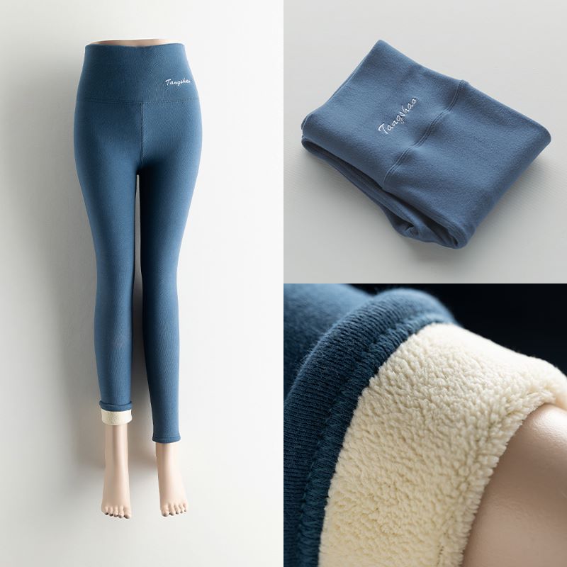 Women Thick Fleece Legging High Waist Letters Legging