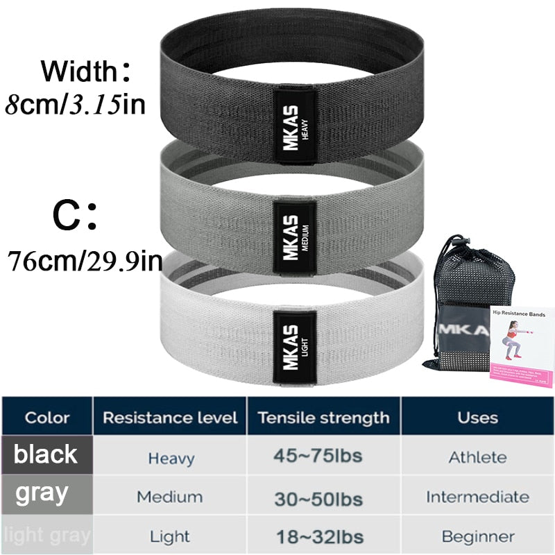 Hip Fitness Resistance Bands Exercise Workout Set