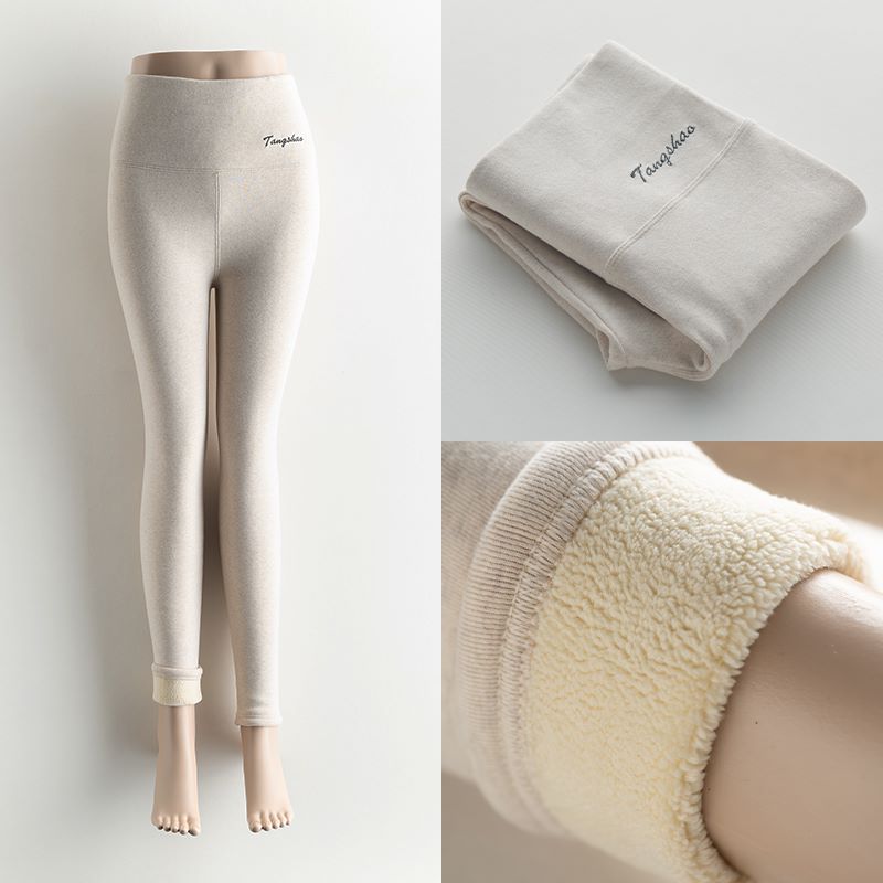Women Thick Fleece Legging High Waist Letters Legging