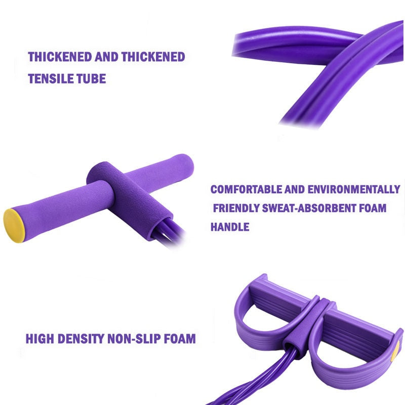 Fitness Resistance Bands 4 Resistance Elastic Pull Ropes