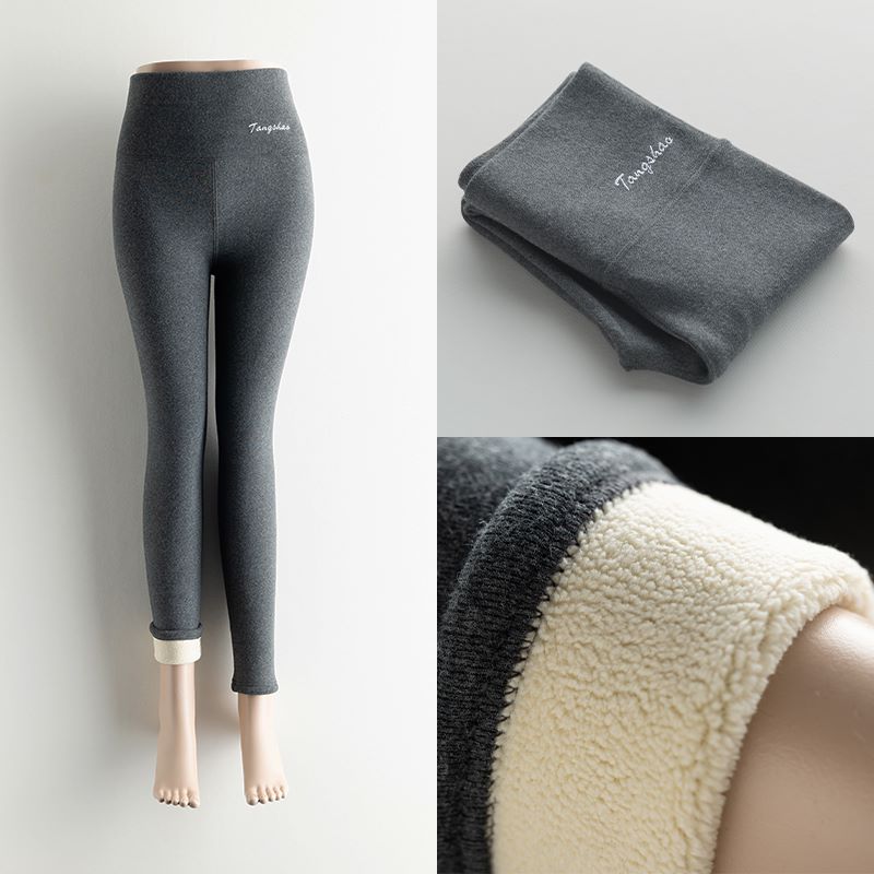 Women Thick Fleece Legging High Waist Letters Legging