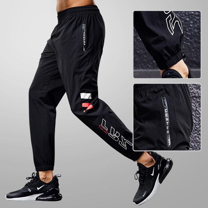 Quick Drying Sport Pants Men Running Pants With Zipper
