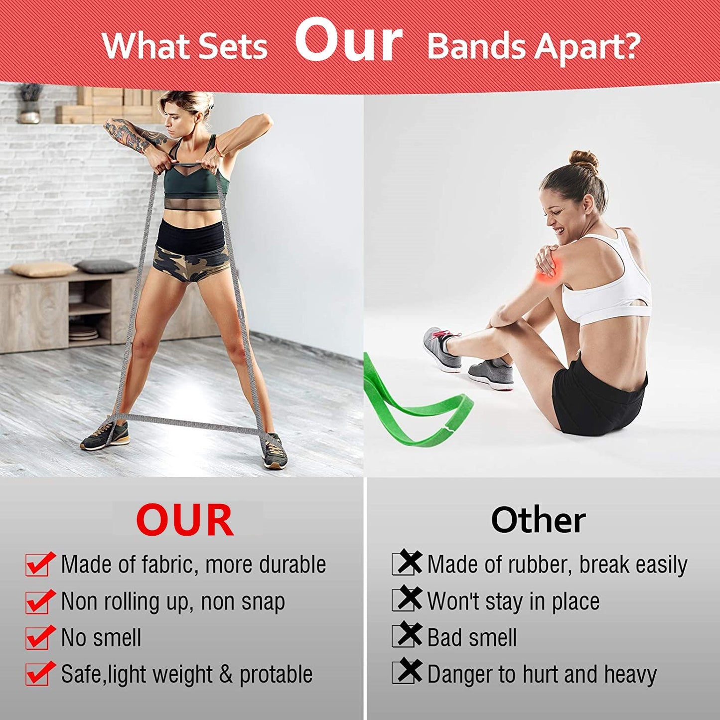 Long Resistance Loop Band Set Unisex Fitness Yoga
