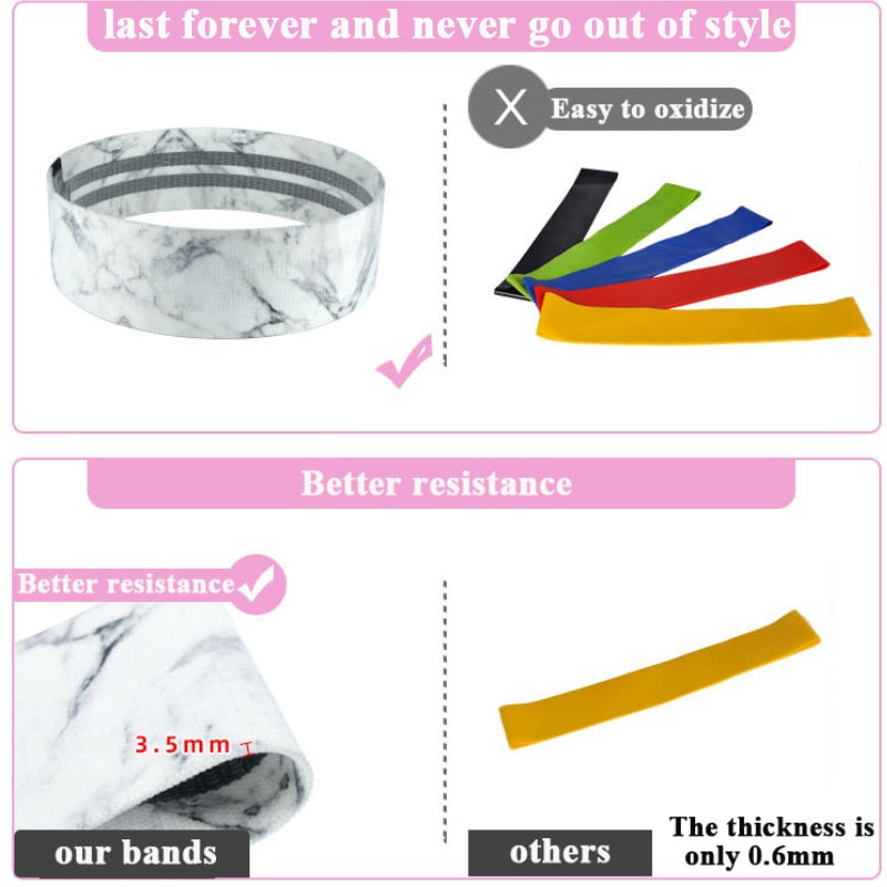 Resistance Bands Set Fitness Exercise Elastic Booty Bands