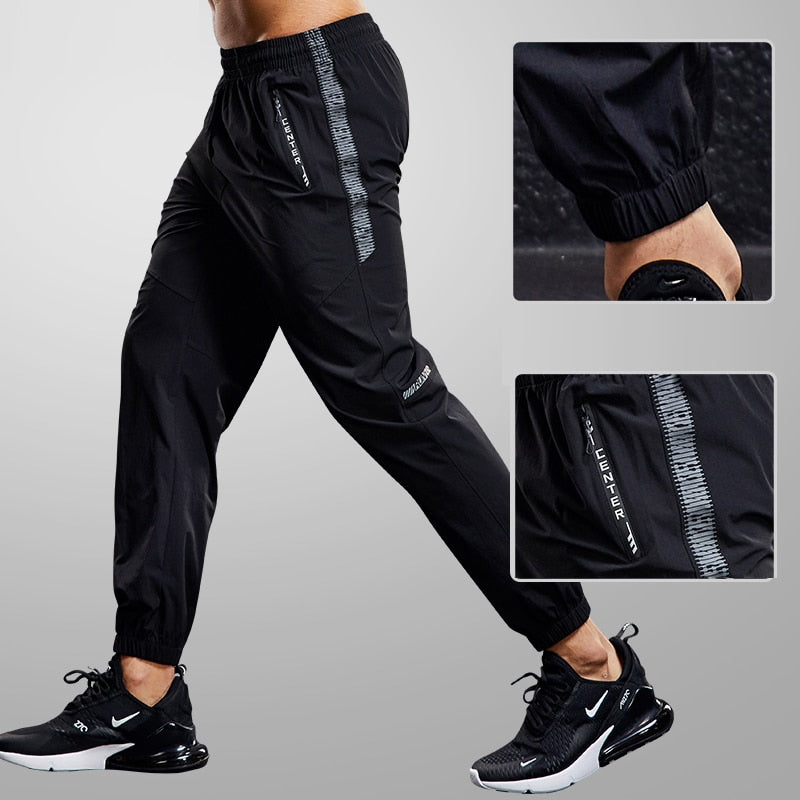 Quick Drying Sport Pants Men Running Pants With Zipper