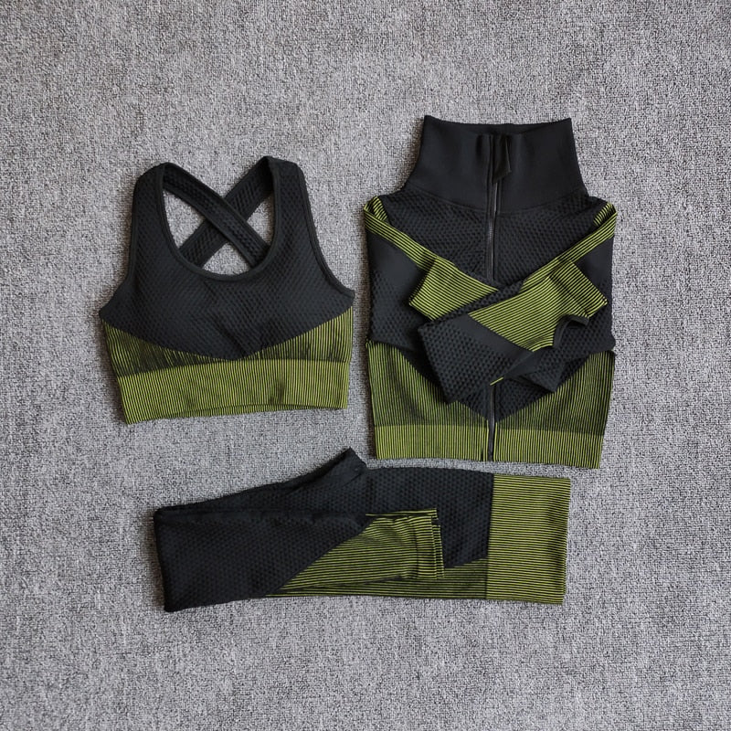 Women Fitness Sport Yoga Suit Seamless Women Yoga Sets