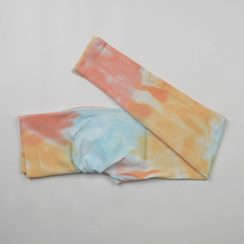 New Tie Dying Seamless High Waist Leggings Trousers
