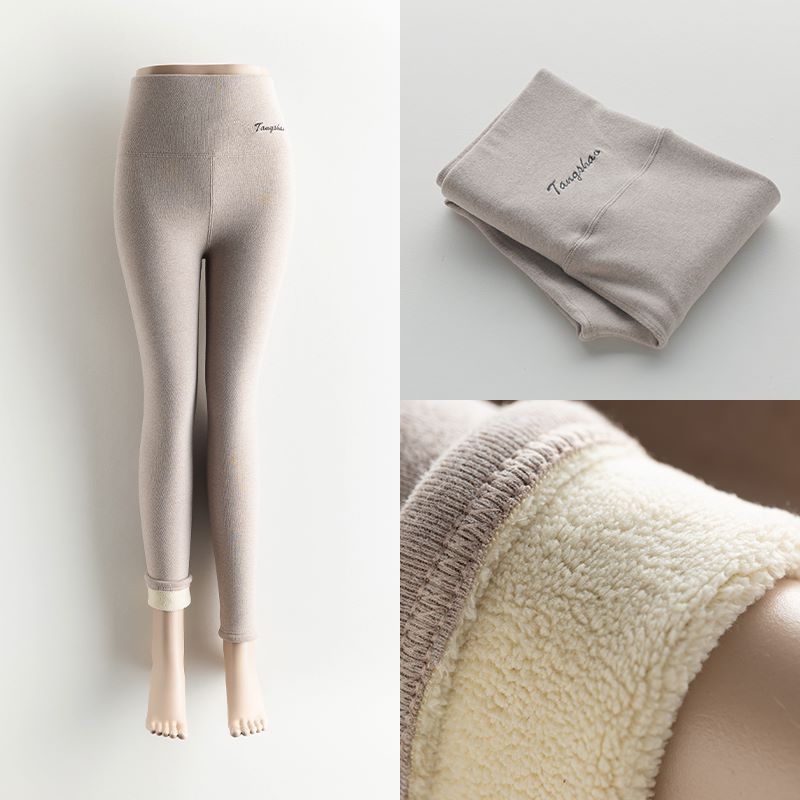 Women Thick Fleece Legging High Waist Letters Legging